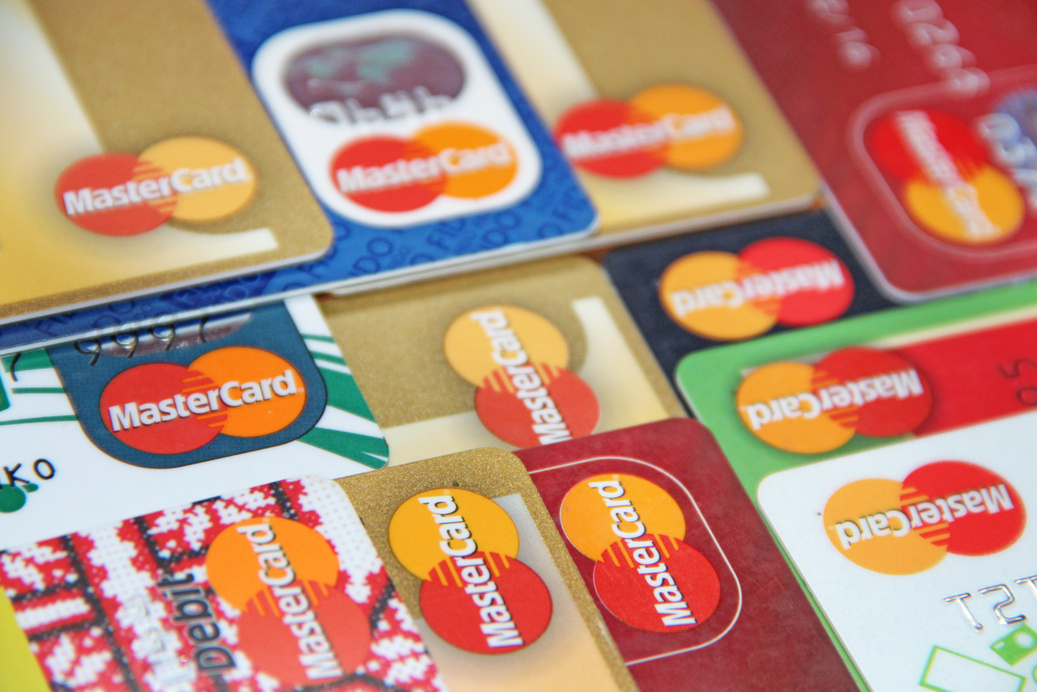 Close up of Mastercard Credit Cards